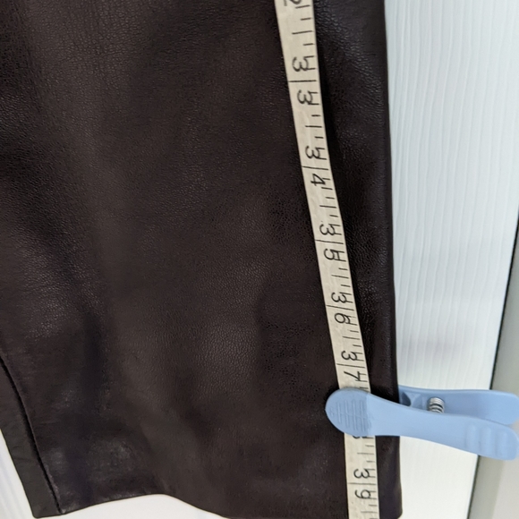 Brown Genuine Leather Pants Sz 4 - Picture 13 of 14